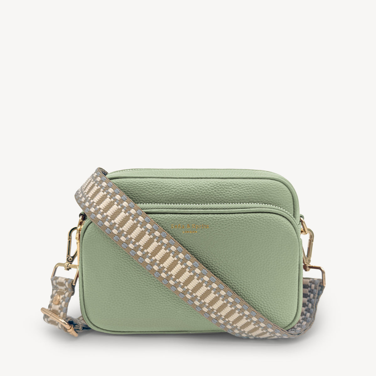 Taupe & White Stitch Strap