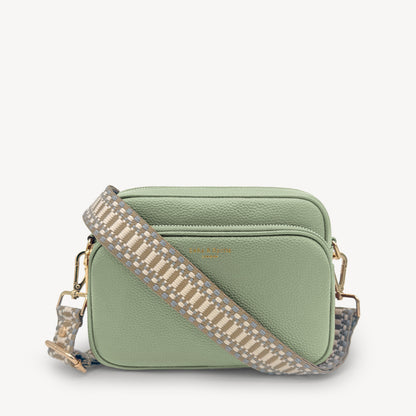 Taupe & White Stitch Strap