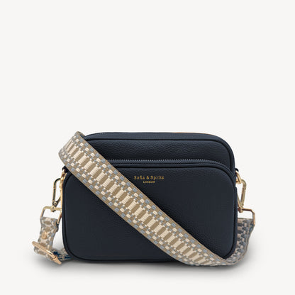 Taupe & White Stitch Strap