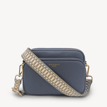 Taupe & White Stitch Strap