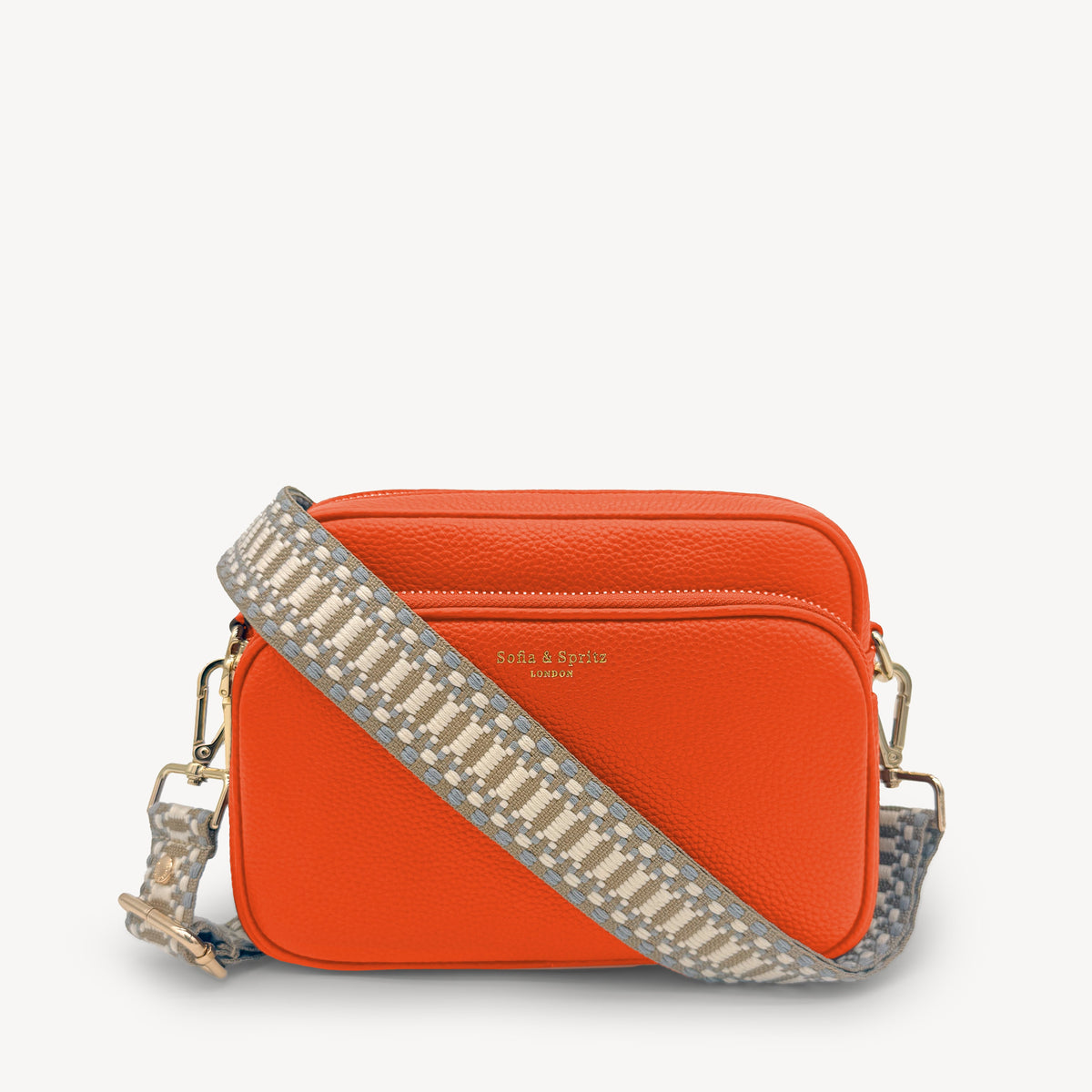 Taupe & White Stitch Strap