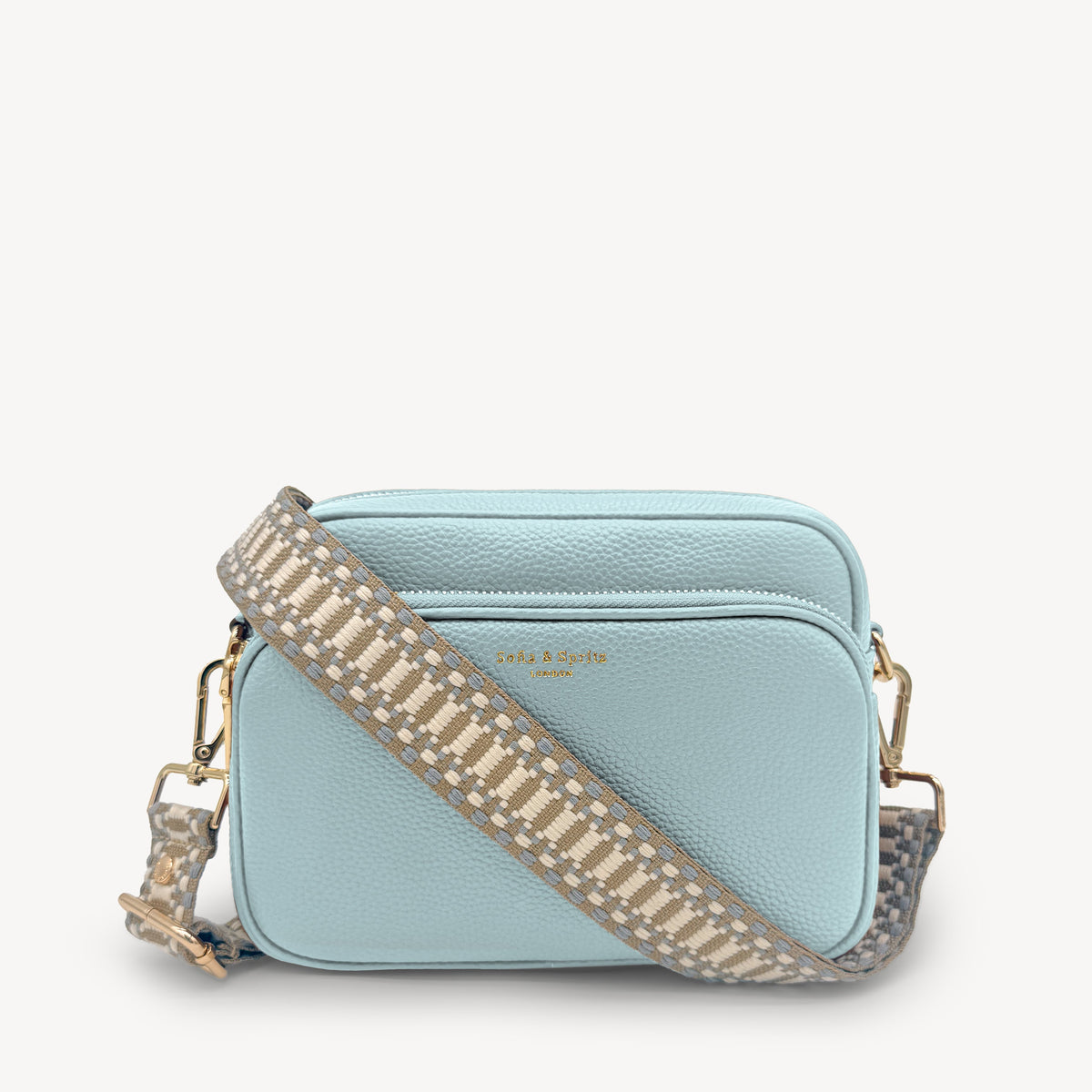 Taupe & White Stitch Strap
