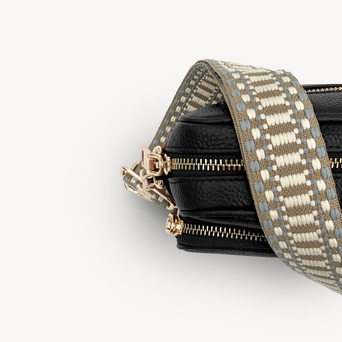 Taupe & White Stitch Strap