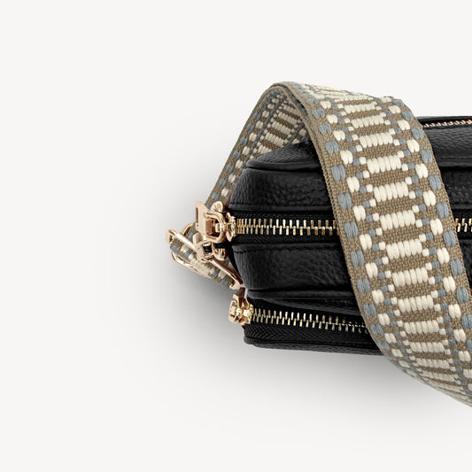 Taupe & White Stitch Strap