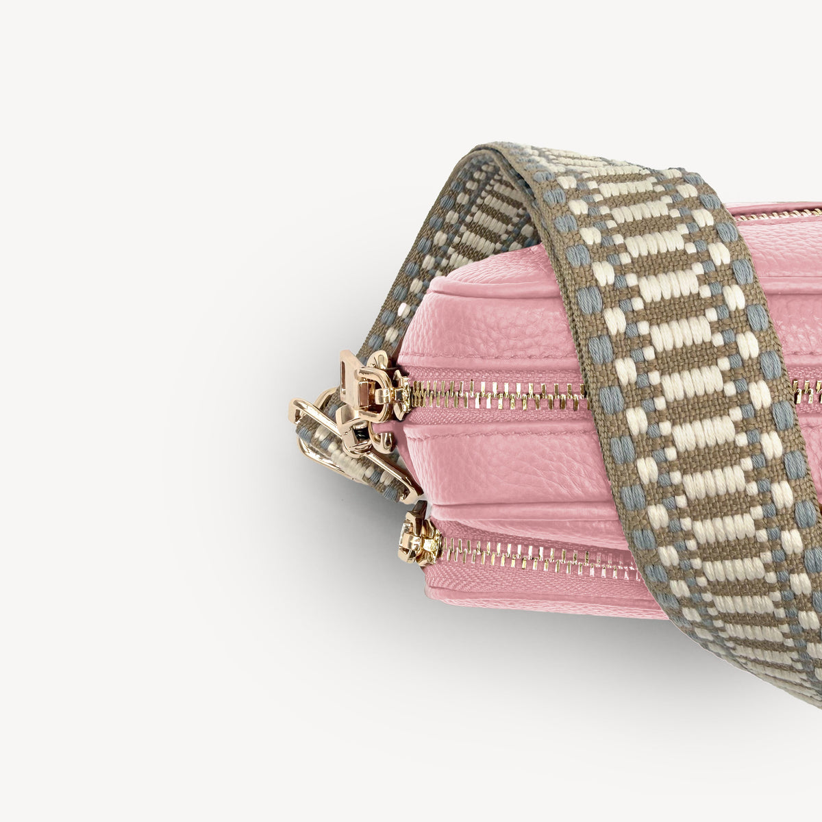 Taupe & White Stitch Strap