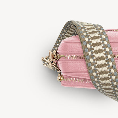 Taupe & White Stitch Strap