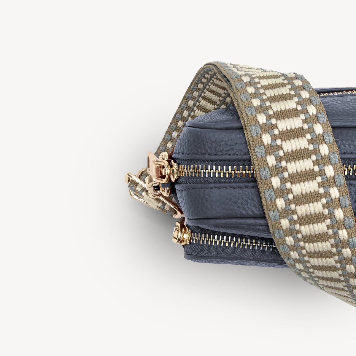 Taupe & White Stitch Strap