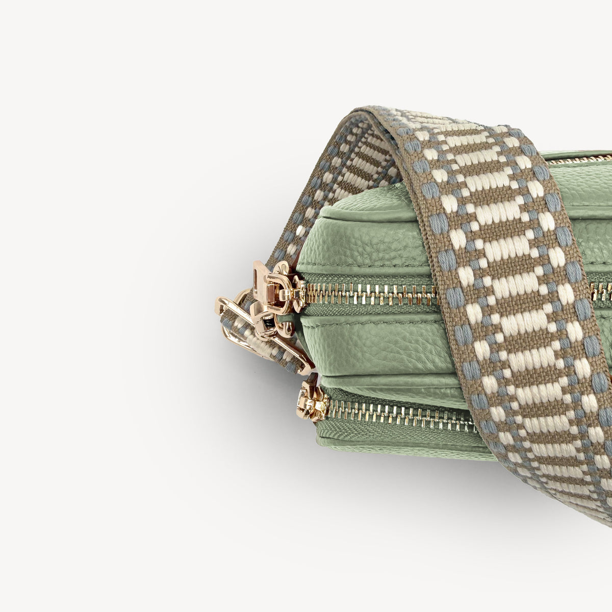 Taupe & White Stitch Strap
