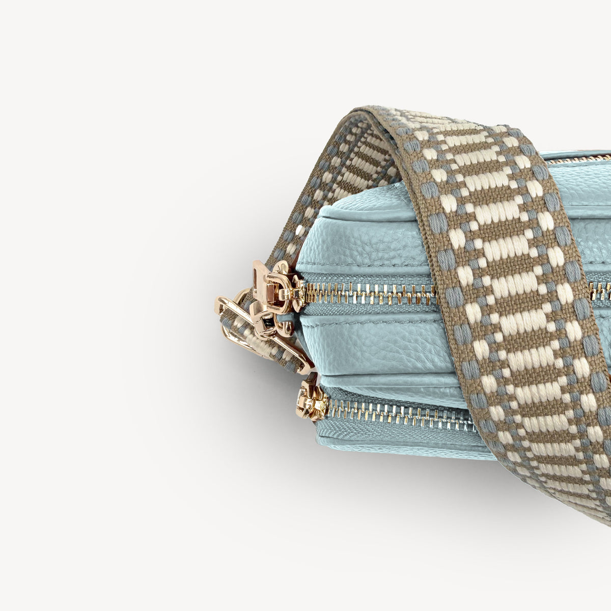 Taupe & White Stitch Strap