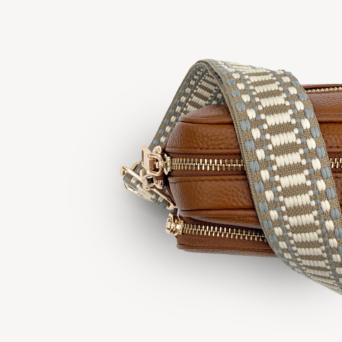 Taupe & White Stitch Strap