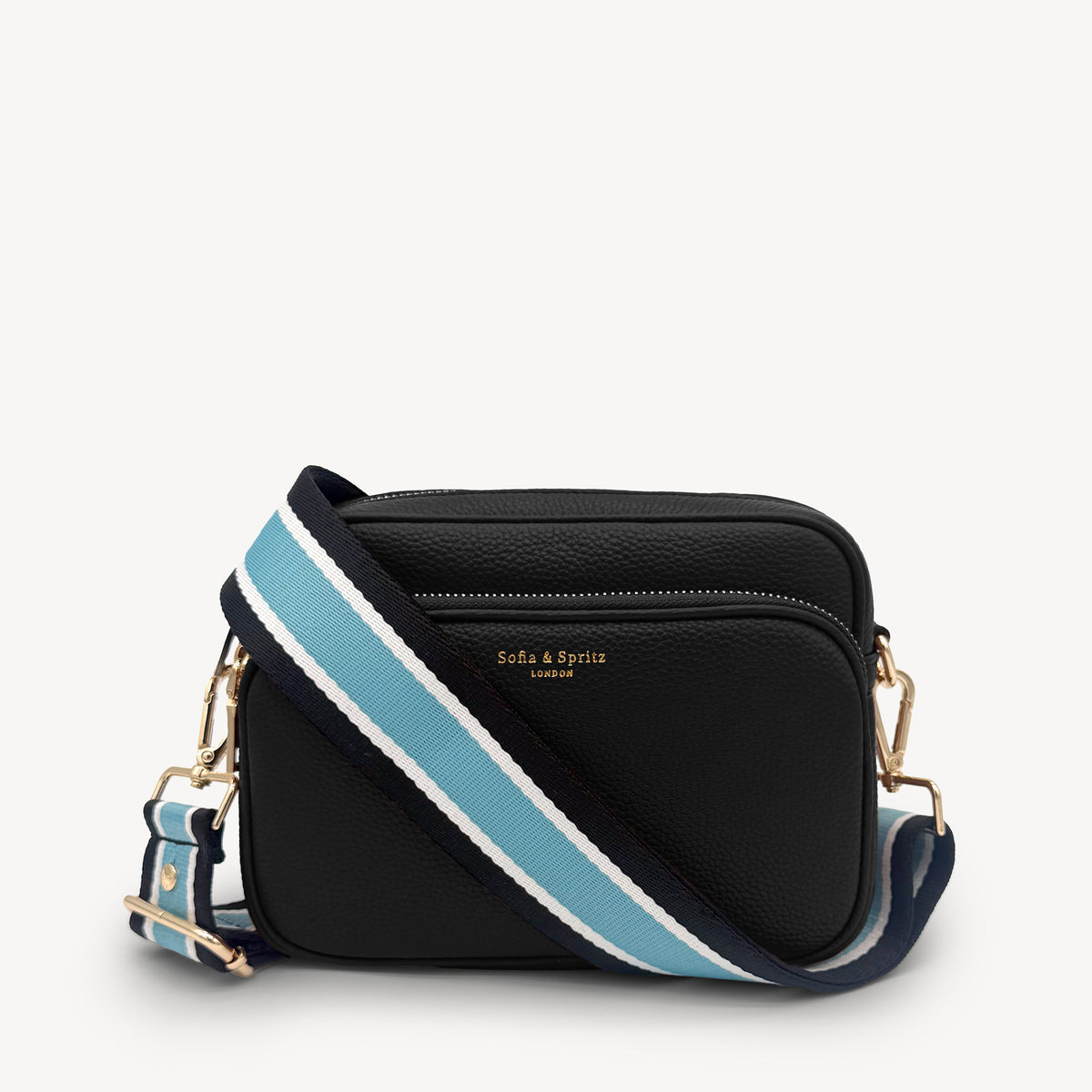 Sky Blue & Black Stripe Strap