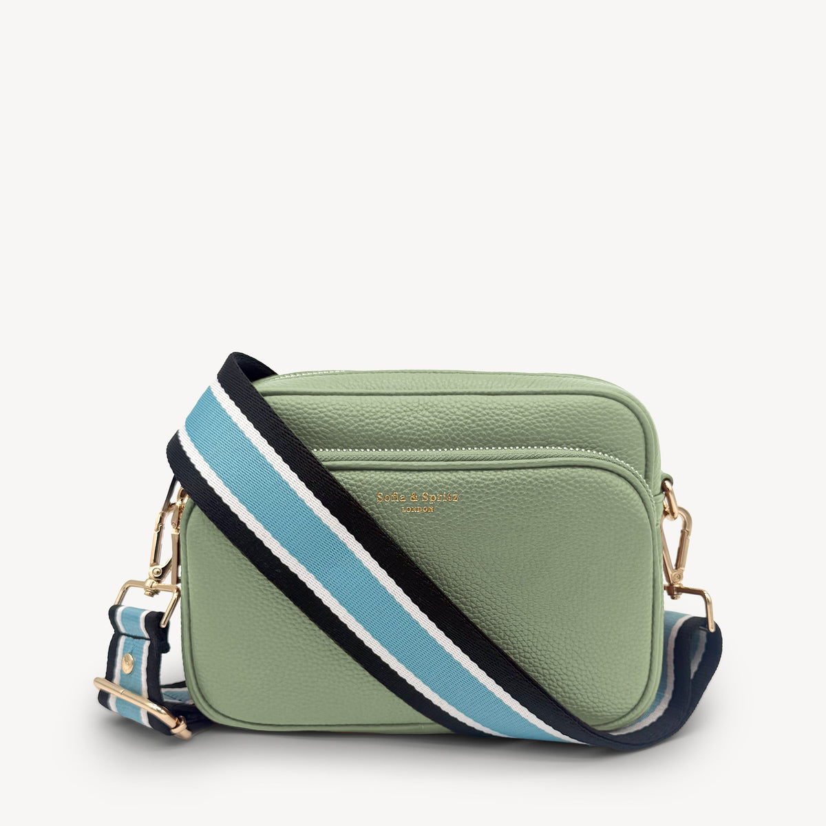 Sky Blue & Black Stripe Strap