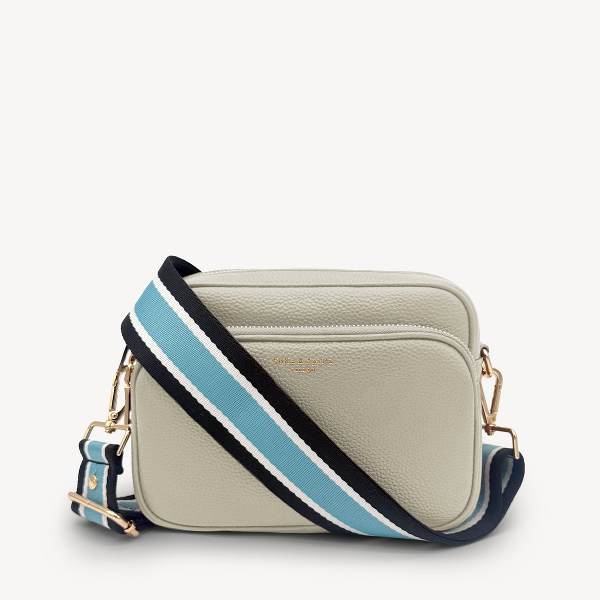 Sky Blue & Black Stripe Strap