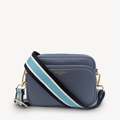 Sky Blue & Black Stripe Strap