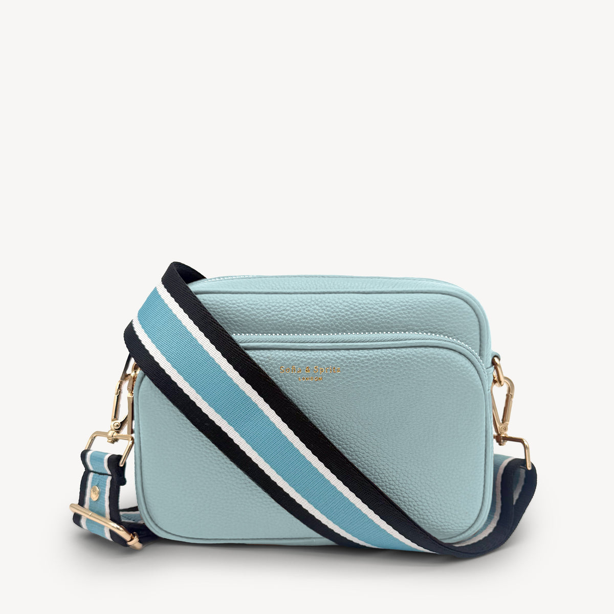 Sky Blue & Black Stripe Strap