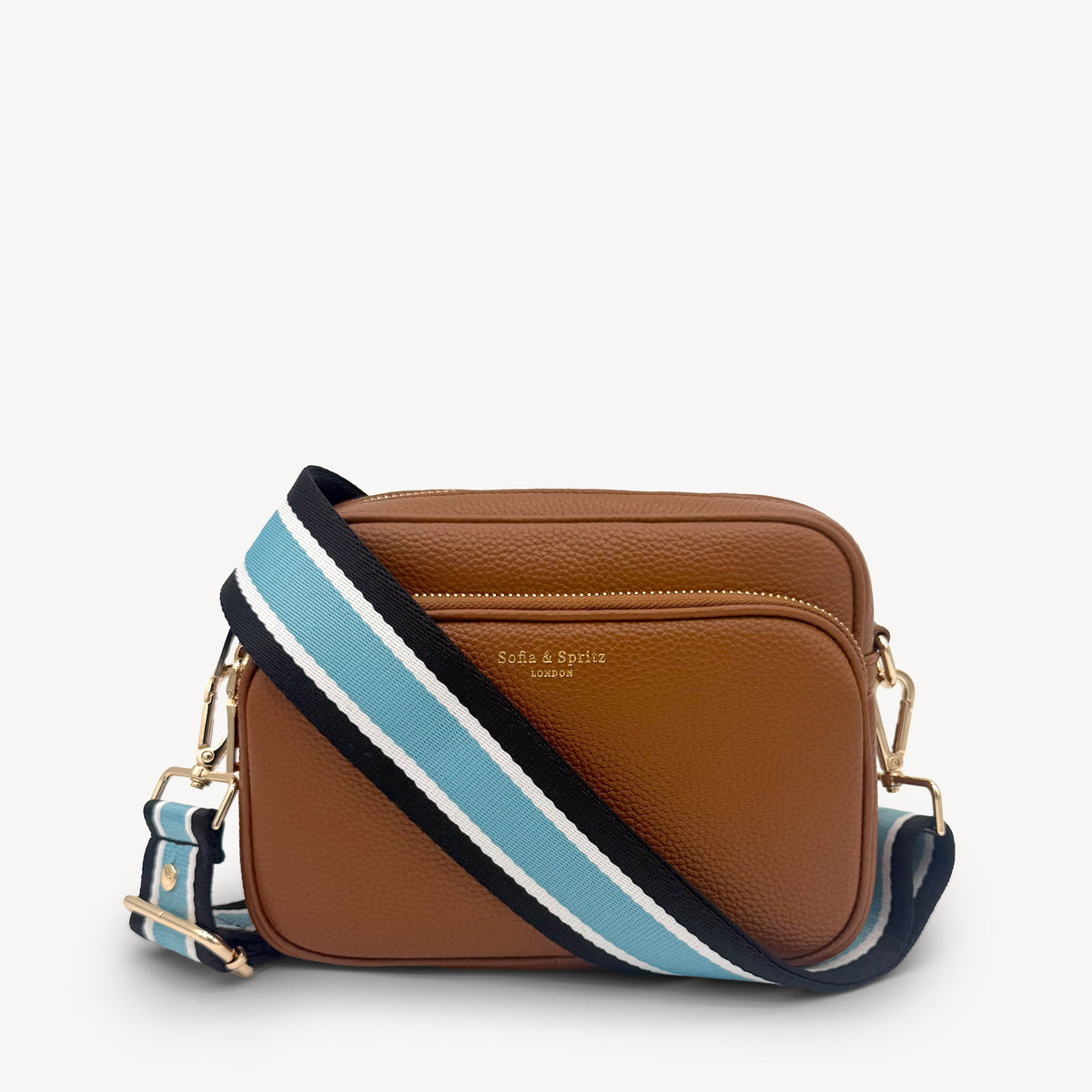 Sky Blue & Black Stripe Strap