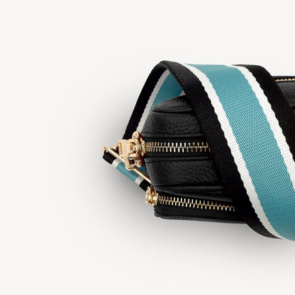 Sky Blue & Black Stripe Strap