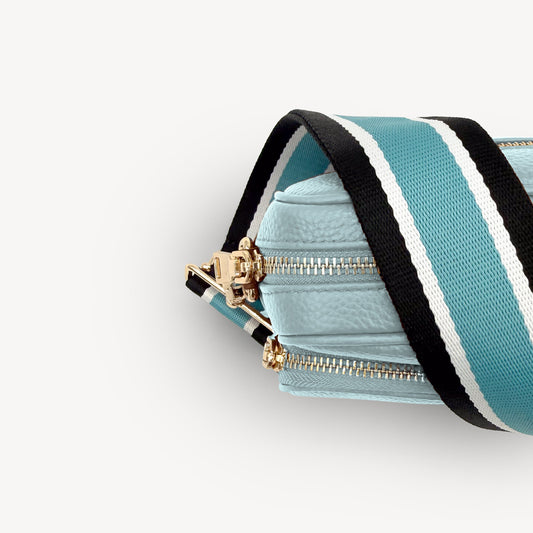 Sky Blue & Black Stripe Strap