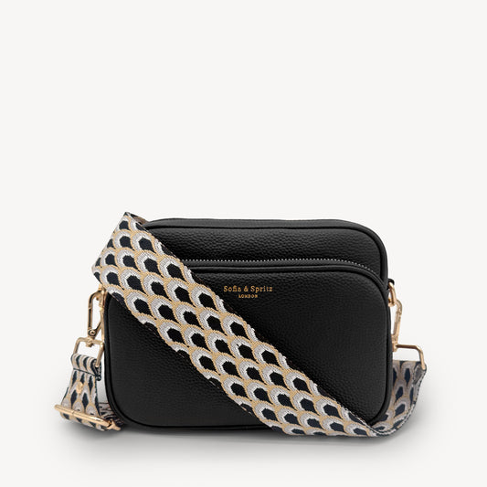 Black & Grey Peacock Strap