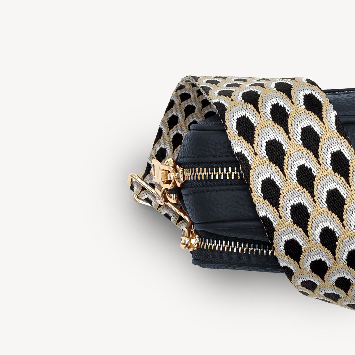 Black & Grey Peacock Strap