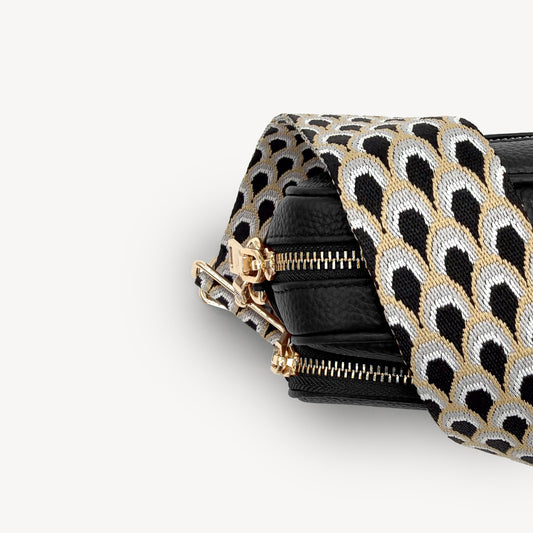 Black & Grey Peacock Strap