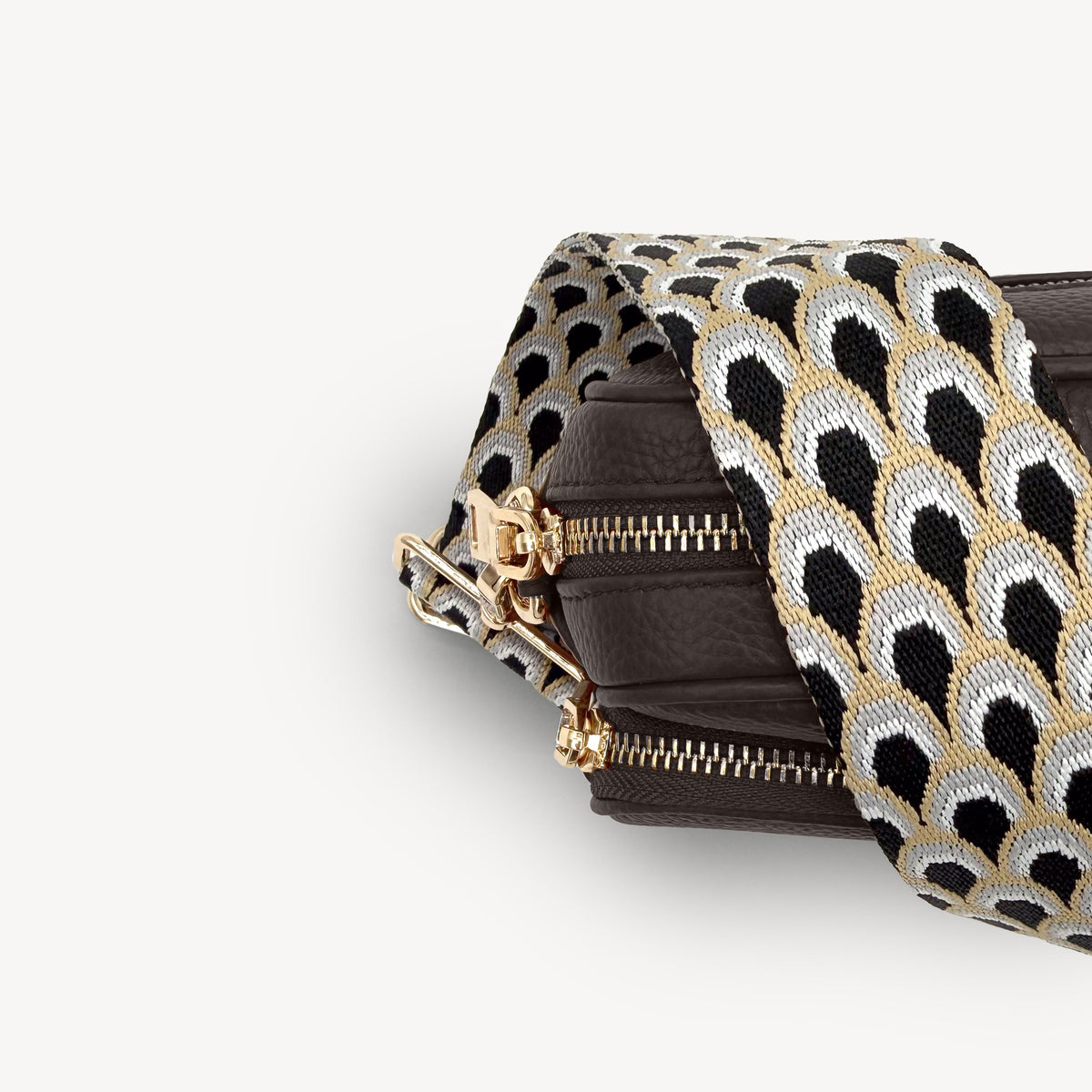 Black & Grey Peacock Strap