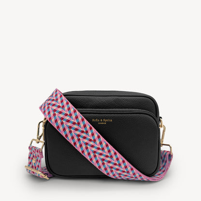 Pink & Blue Herringbone Strap