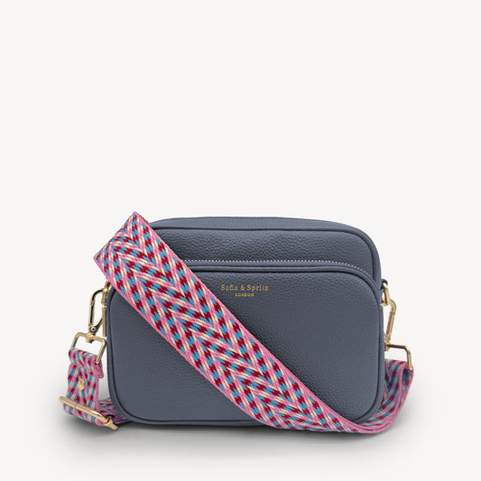 Pink & Blue Herringbone Strap