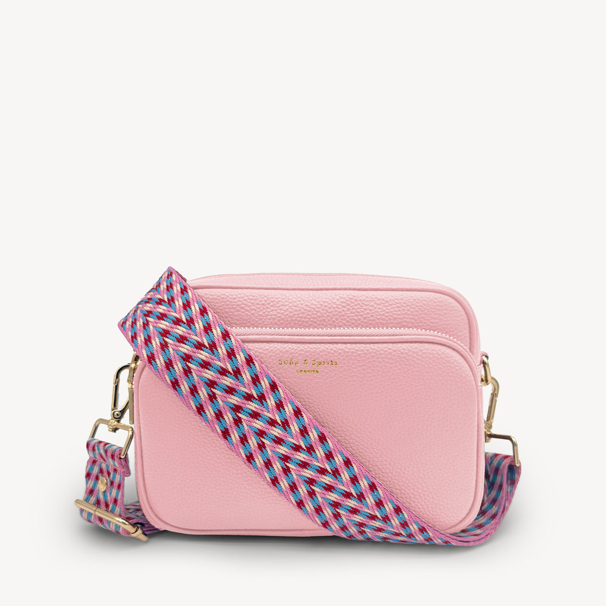 Pink & Blue Herringbone Strap