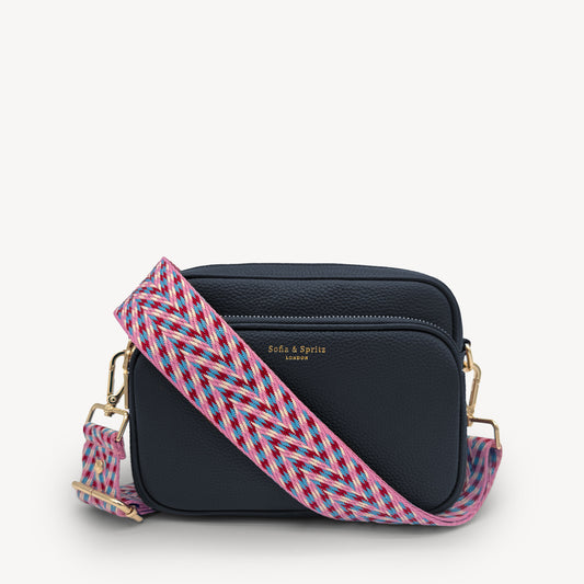 Pink & Blue Herringbone Strap