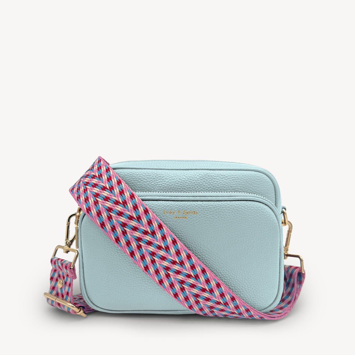Pink & Blue Herringbone Strap