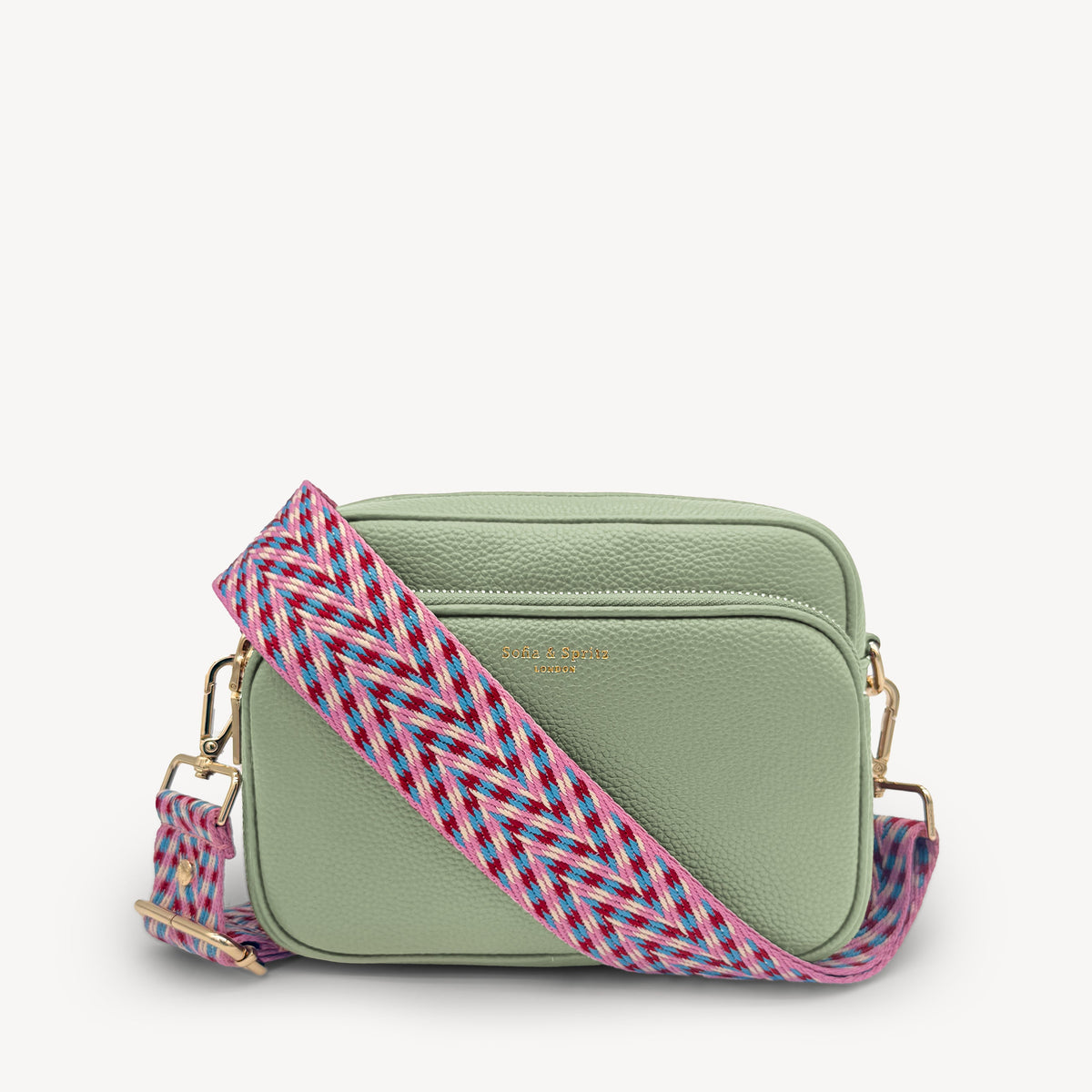Pink & Blue Herringbone Strap