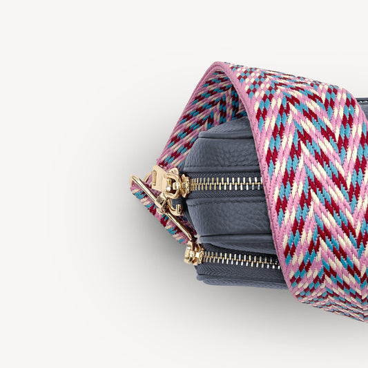 Pink & Blue Herringbone Strap