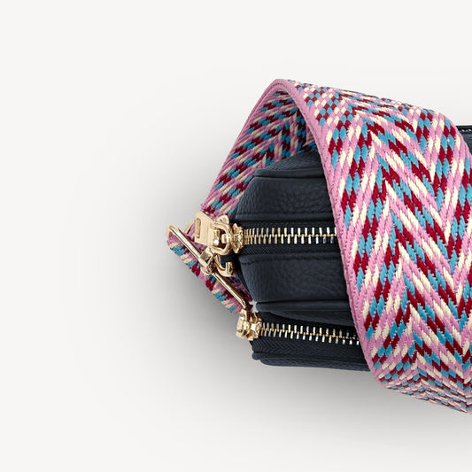 Pink & Blue Herringbone Strap