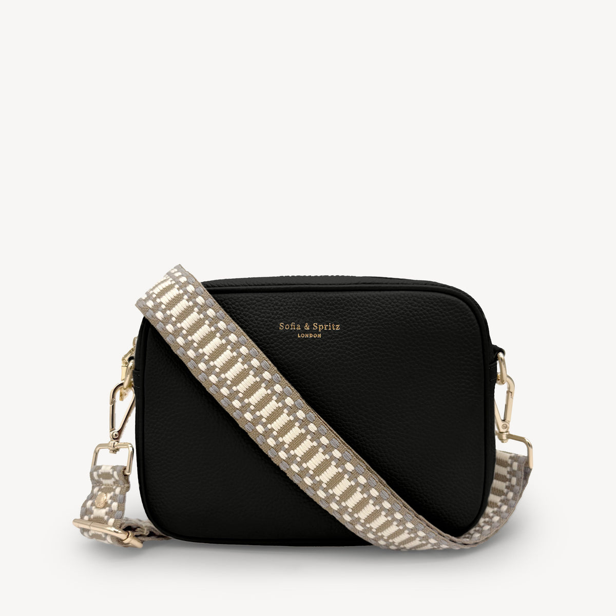 Taupe & White Stitch Strap