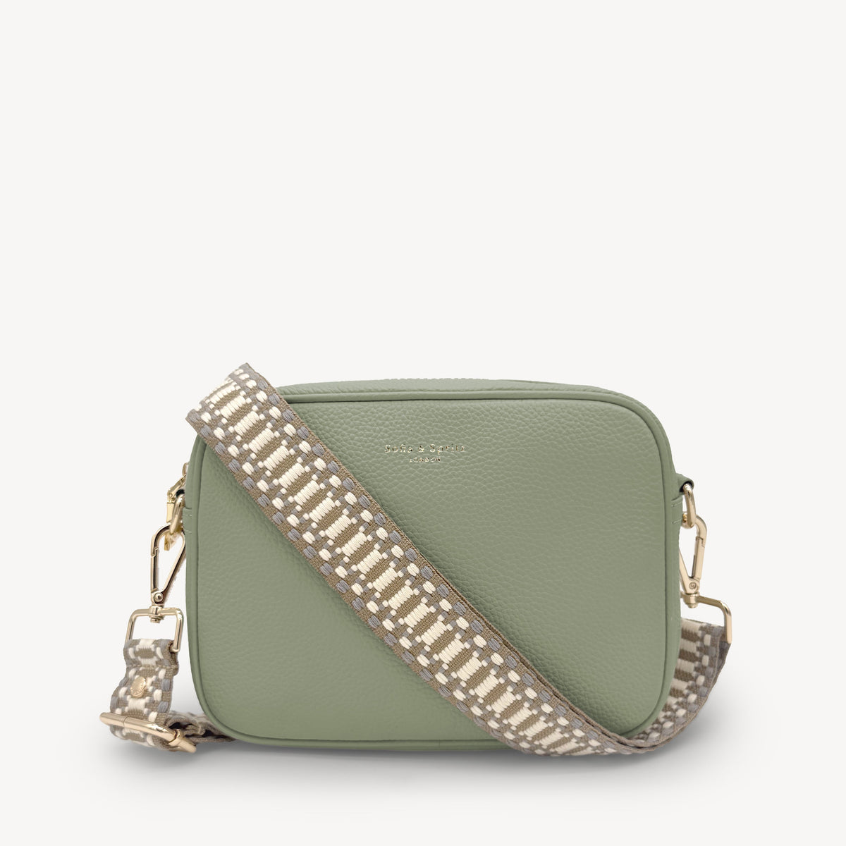 Taupe & White Stitch Strap