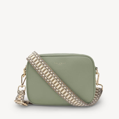 Taupe & White Stitch Strap