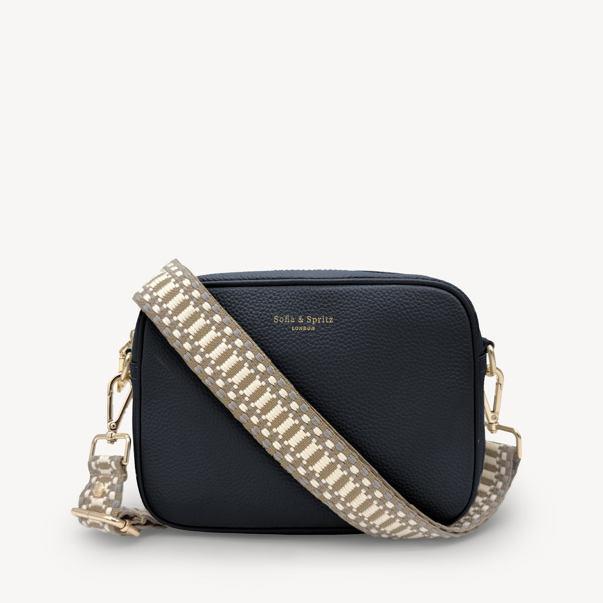 Taupe & White Stitch Strap
