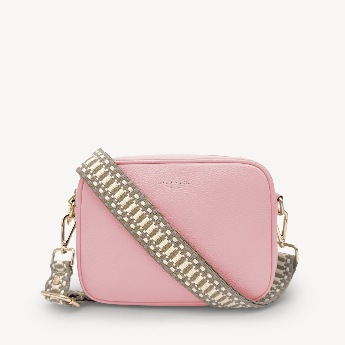 Taupe & White Stitch Strap