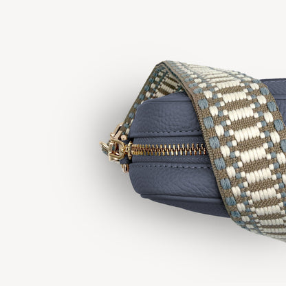 Taupe & White Stitch Strap