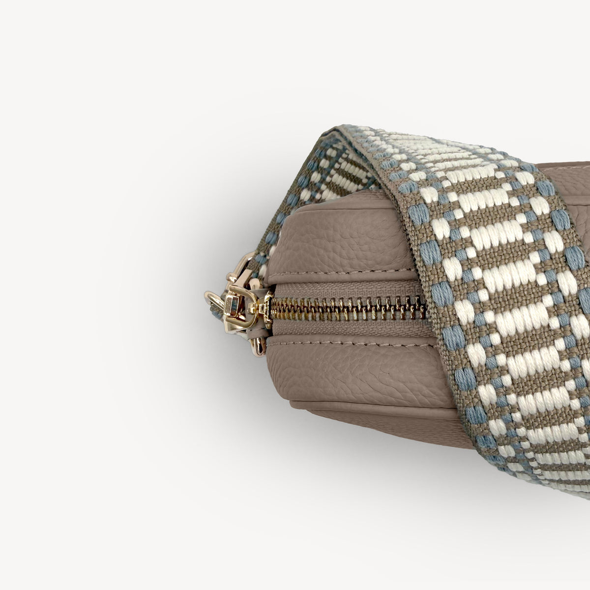Taupe & White Stitch Strap