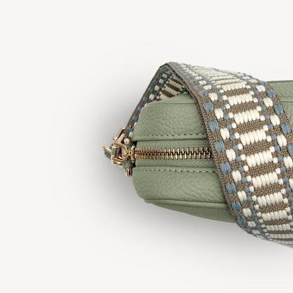 Taupe & White Stitch Strap