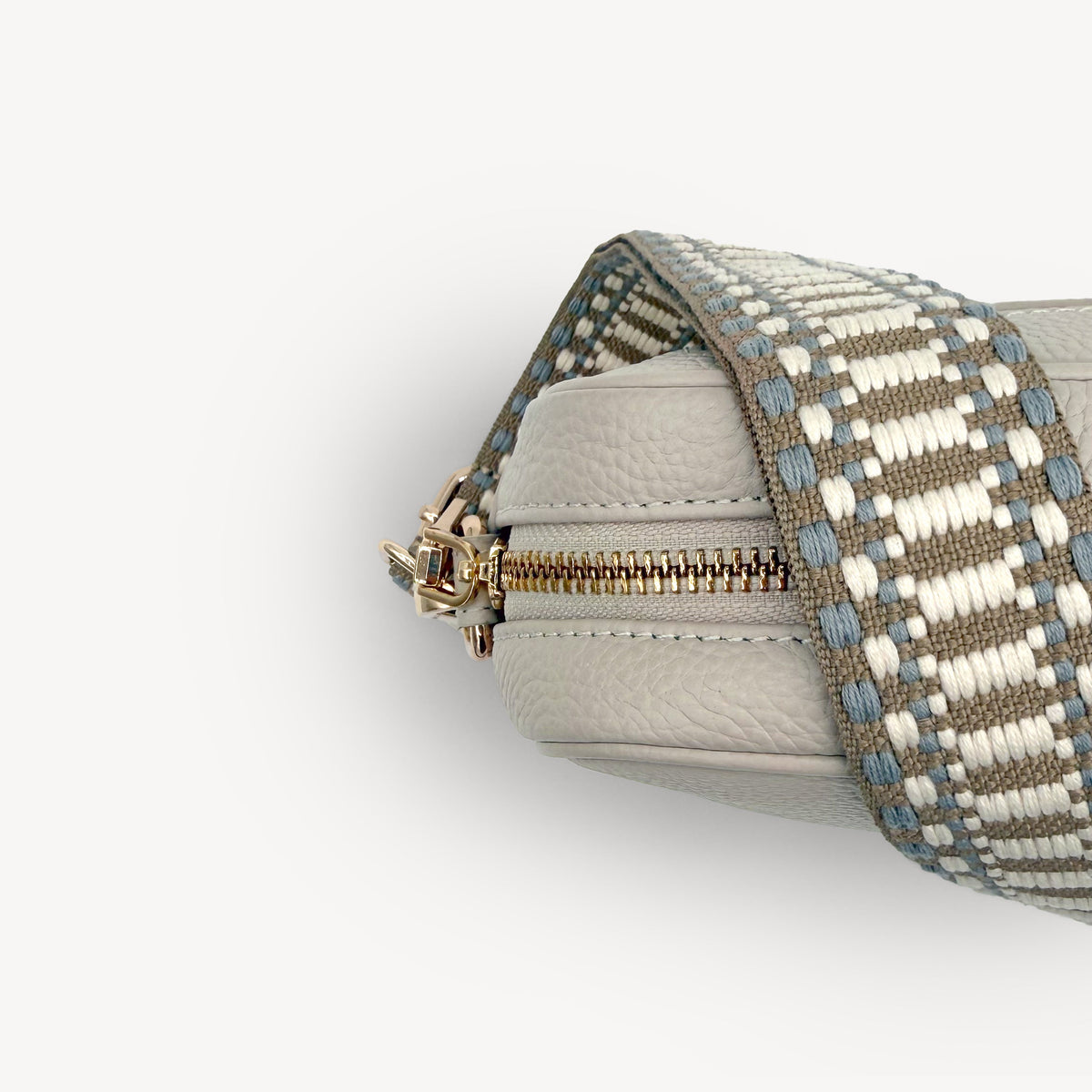 Taupe & White Stitch Strap