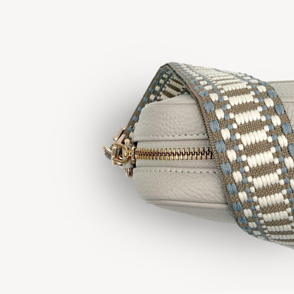 Taupe & White Stitch Strap