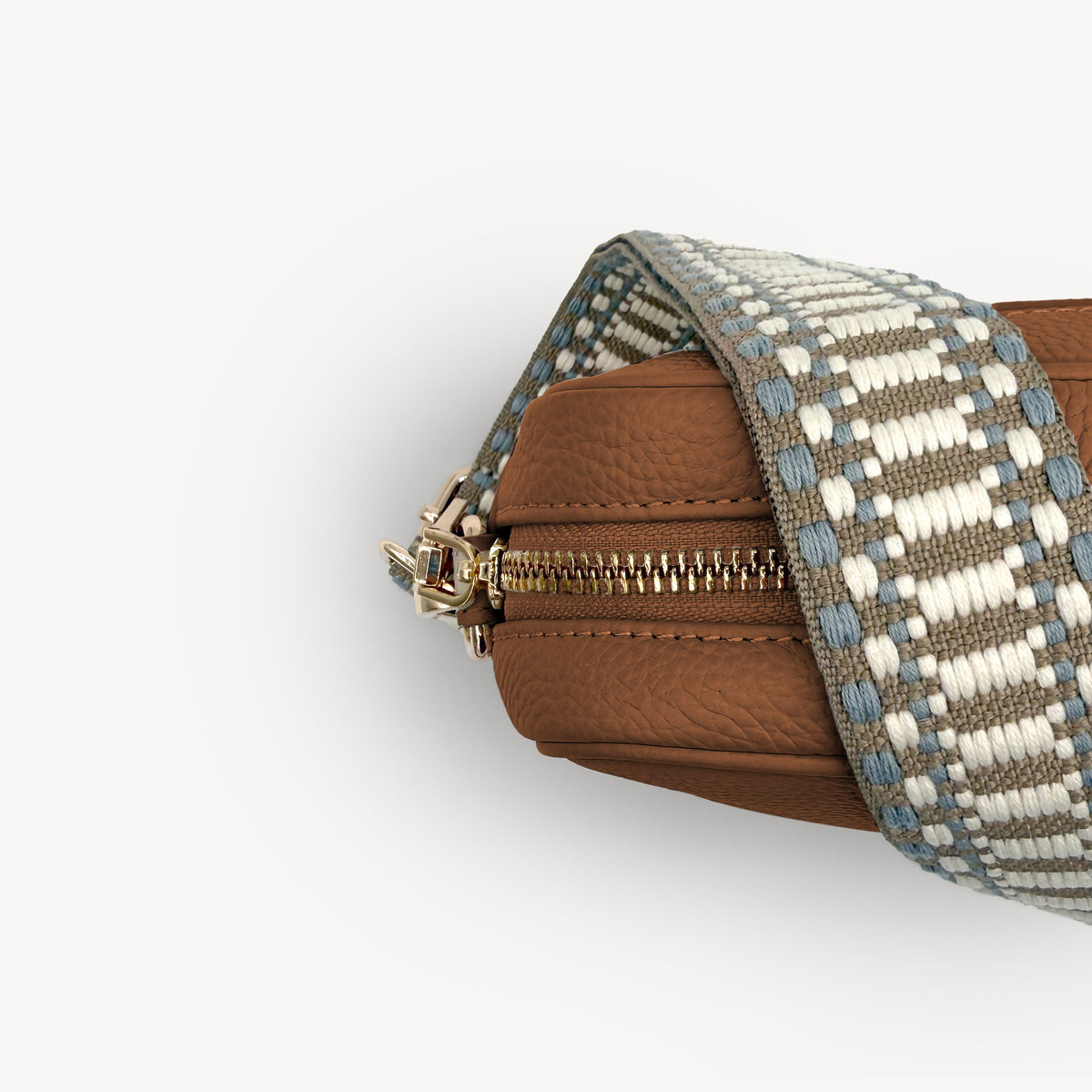 Taupe & White Stitch Strap