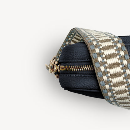 Taupe & White Stitch Strap