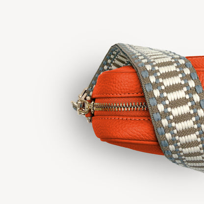 Taupe & White Stitch Strap
