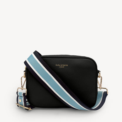Sky Blue & Black Stripe Strap