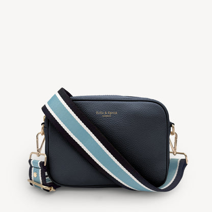 Sky Blue & Black Stripe Strap