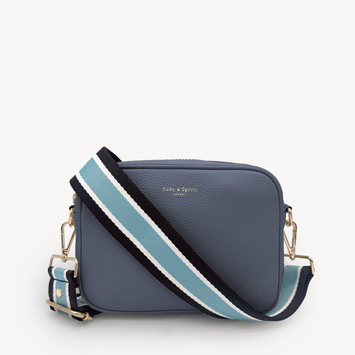 Sky Blue & Black Stripe Strap
